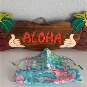 Lilly Pulitzer face mask and headband